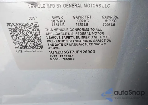 2018 Chevrolet Malibu Lt z USA, uszkodzony, nr VIN 1G1ZD5ST7JF126900